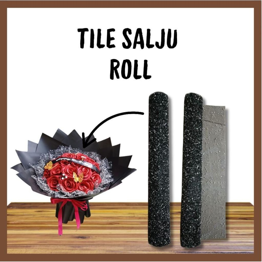 [1 ROLL] KAIN TILE SALJU | SNOW MASH TILE | WRAPPING MASH SNOW