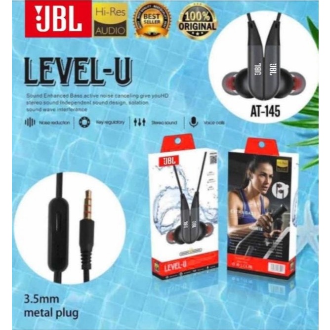 HF HEADSET JBL AT-145 LEVEL U SUPER BASS PACKING IMPORT