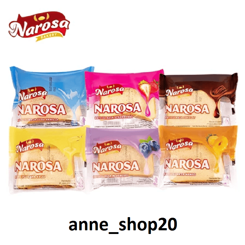 Narosa Roti Lembut Isi Rasa Cokelat Nanas Keju Strawberry Blueberry Vanilla