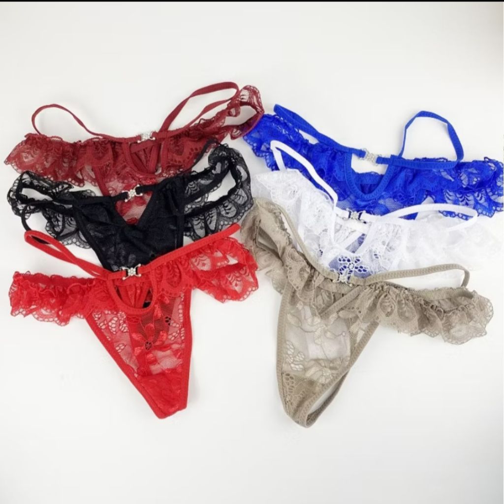 Celana dalam sexy erotis dinas malam G String Premium Bahan Lembut Hiasan Berlian