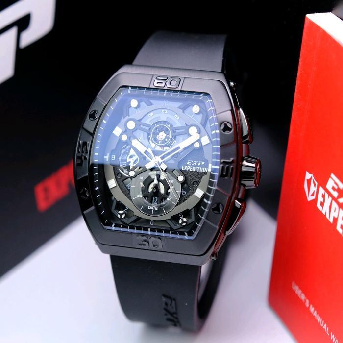 ORIGINAL Jam Tangan Pria Expedition E 6800 / E6800 Garansi 1 Tahun - Tali Rubber