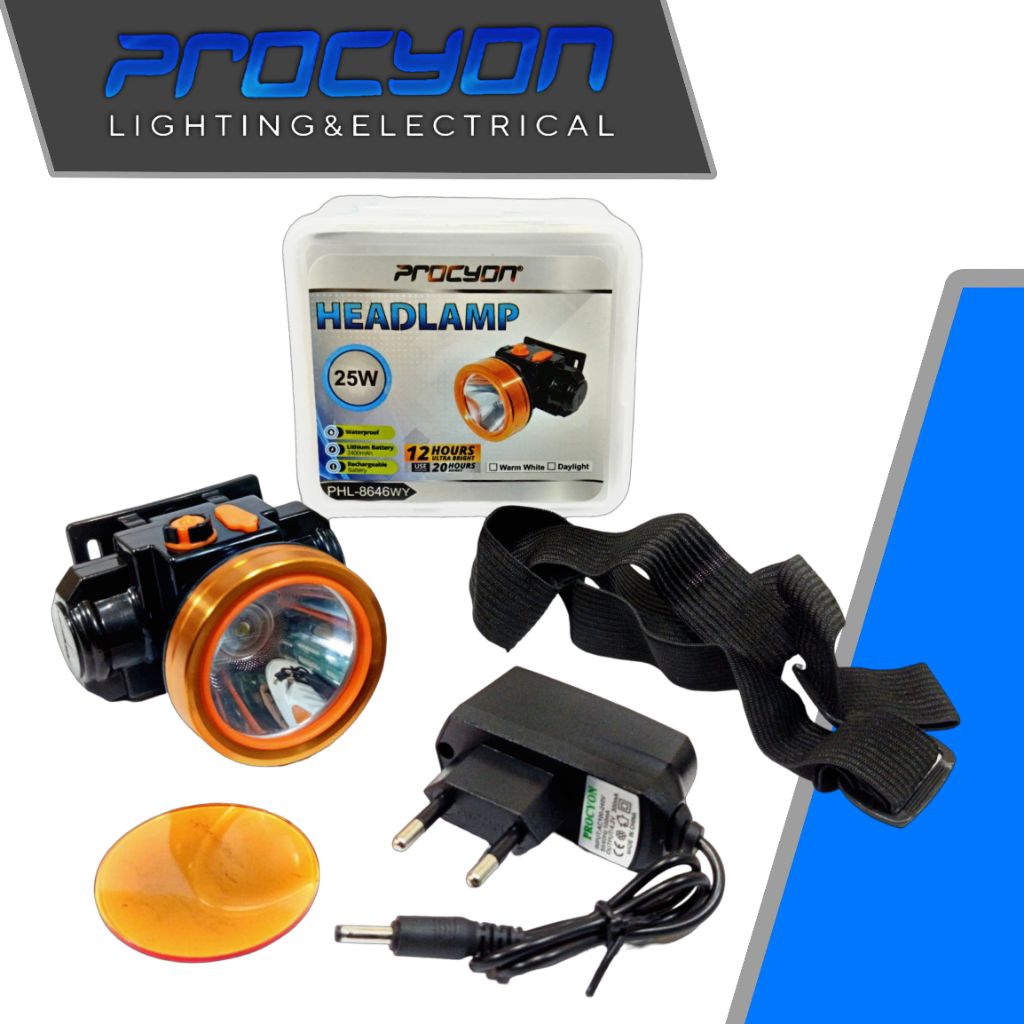 Senter Kepala / Headlamp 25 Watt Procyon Waterproof