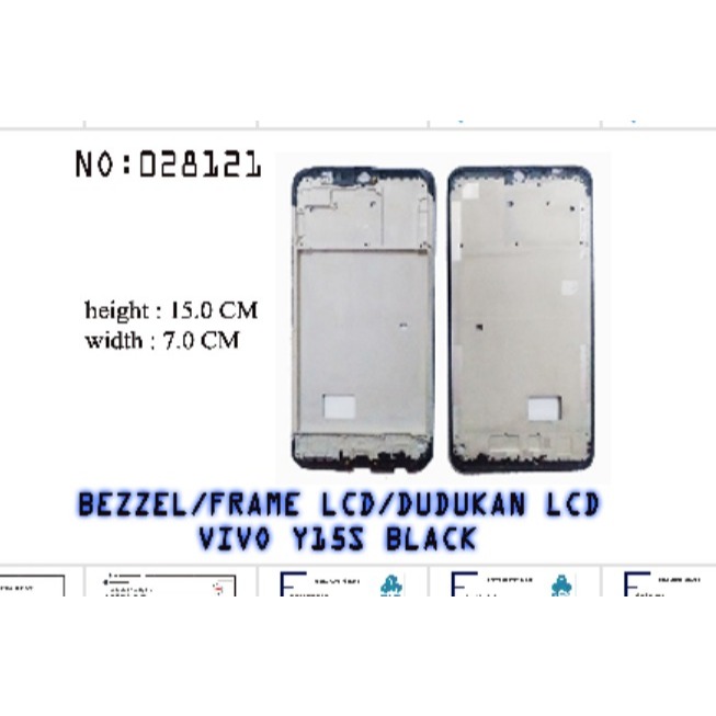 FRAME VIVO Y15S HITAM TULANGAN BEZZEL BEZEL TULANG TENGAH LCD DUDUKAN TATAKAN LIST