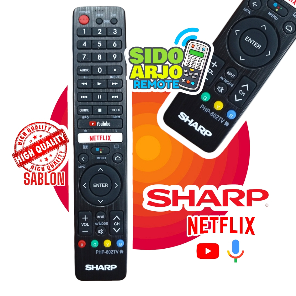 REMOTE TV SHARP LED SMART ANDROID