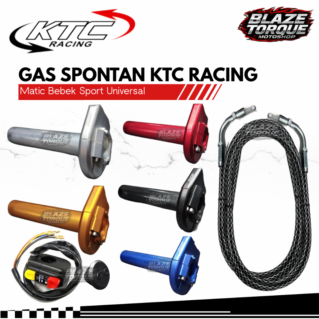 Gas Spontan 2 Kabel Black Carbon + Saklar KTC Original Ninja R25 R15 Cbr Vixion Nmax Xmax Aerox Vari