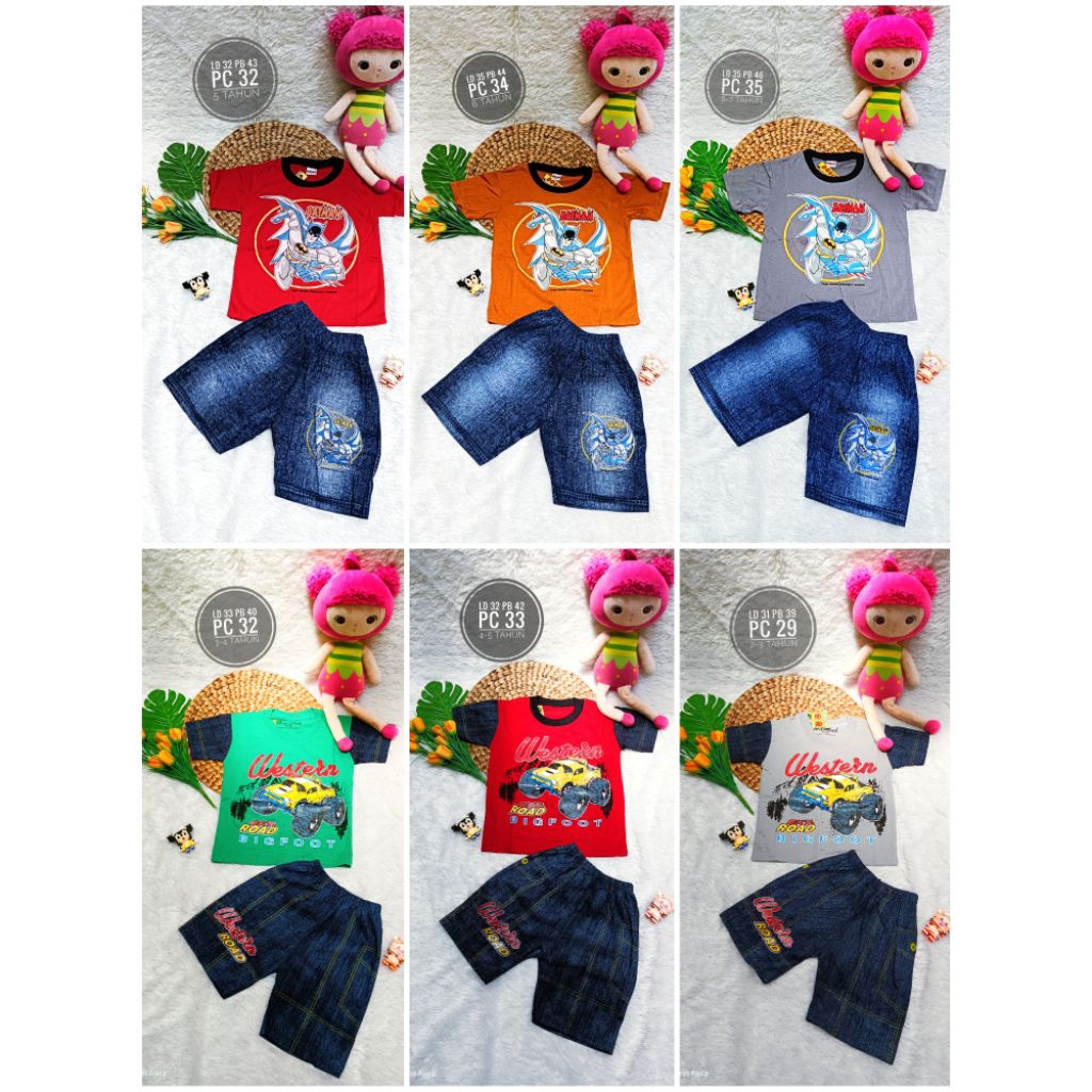 Baju setelan anak laki-laki usia 2-7 tahun