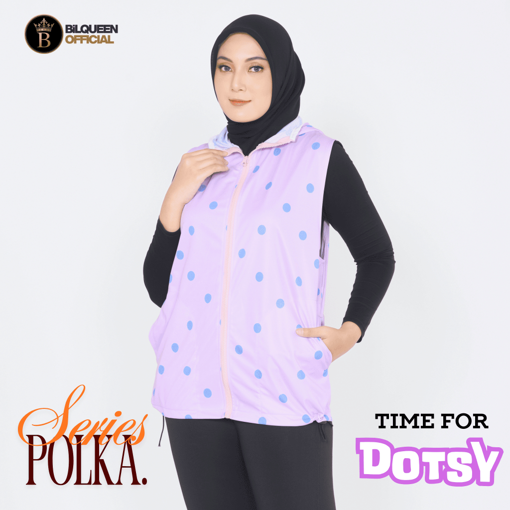 Rompi Olahraga Wanita Motif Polkadot Dotsy Vest Sepeda Zumba Rompi Running Outdoor Sports