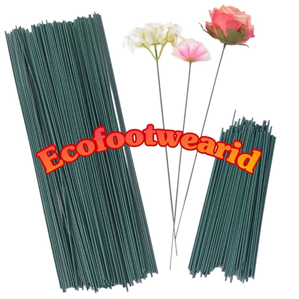 Kawat Bunga Kawat Tangkai Bunga 40 cm dawai tangkai kawat bunga mati tangkai hijau kawat import ecof