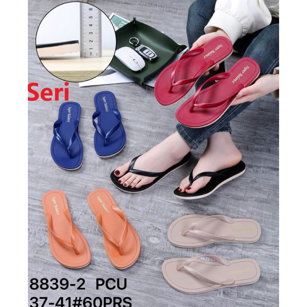 SANDAL JEPIT WANITA JELLY BALANCE POLOS TEPLEK