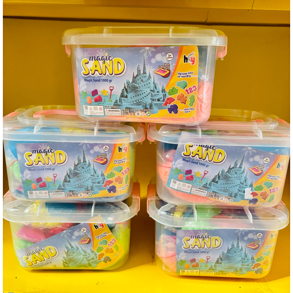 FREE PACKING KARDUS TEBAL + BUBBLE WRAP BISA COD mainan Pasir Ajaib Paket BOX berat pasir 1 Kg /Main