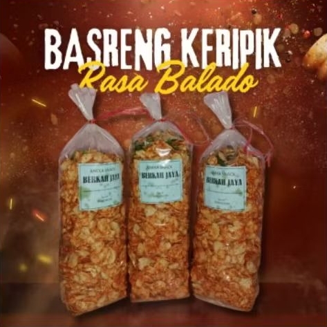 [1 kg] Basreng Keripik Koin Rasa Balado Kiloan 1kg Bakso Ikan