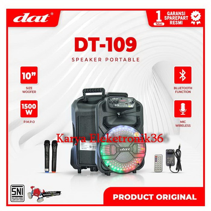 Speaker portable 10 inch DAT DT109 / speaker bluetooth dat dt 109 Original