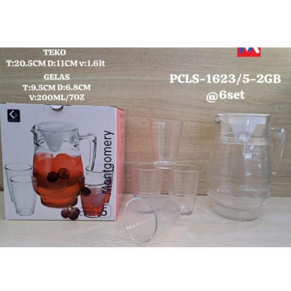 Set Teko Kimglass tuscalosa/mentogemery Set Teko Plus Gelas Kimglass / Kimglass Pitcher / Set Teko G