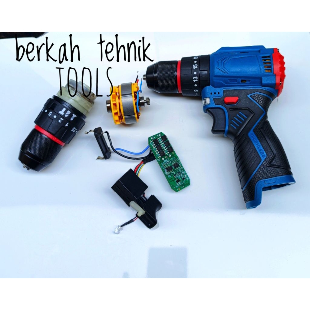 SPAREPART BOR CORDLESS MESIN BOR BRUSHLESS 16-18V CHUCK MODUL DINAMO BRUSHLESS BOR 16-18V