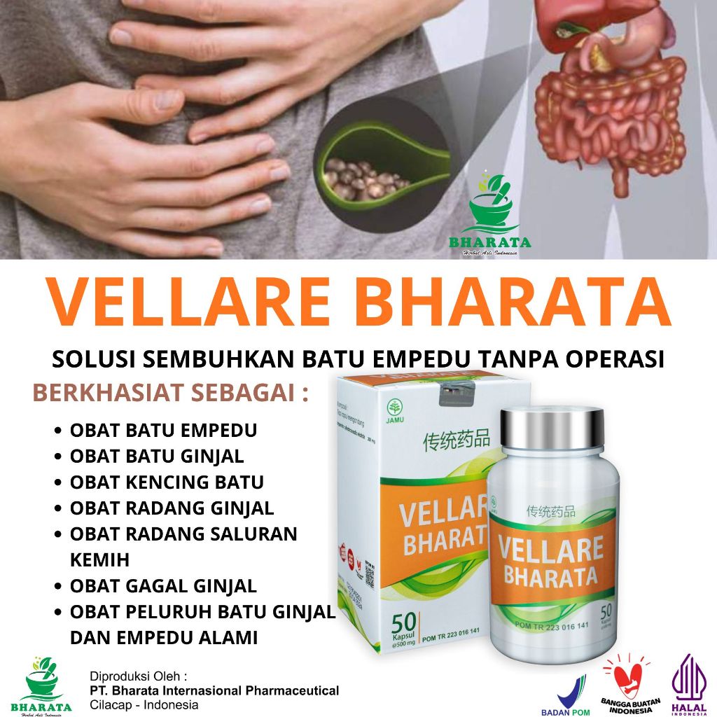 OBAT penghancur Batu Empedu VELLARE BHARATA Original kencing batu Obat Peluruh Batu Ginjal AMPUH