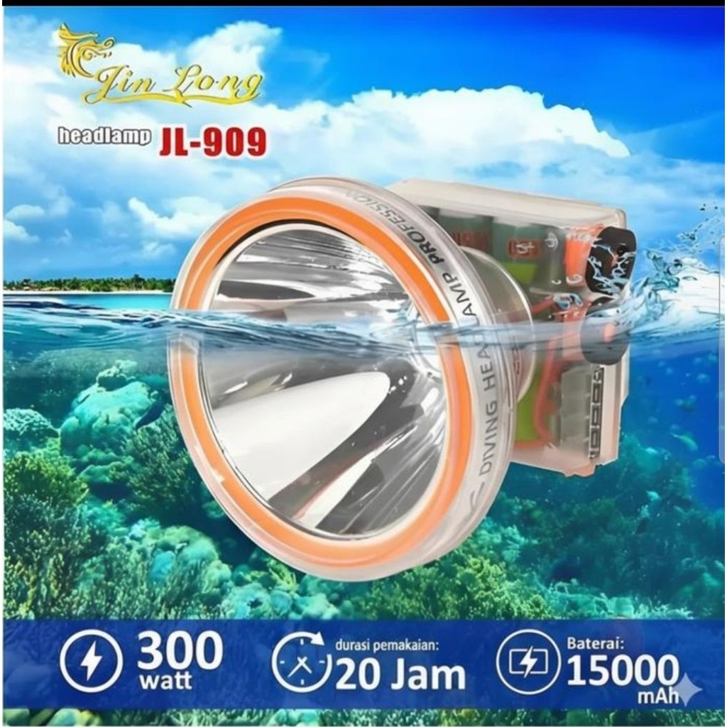 Senter Kepala Selam Jinlong 300w Ring 100 JL909