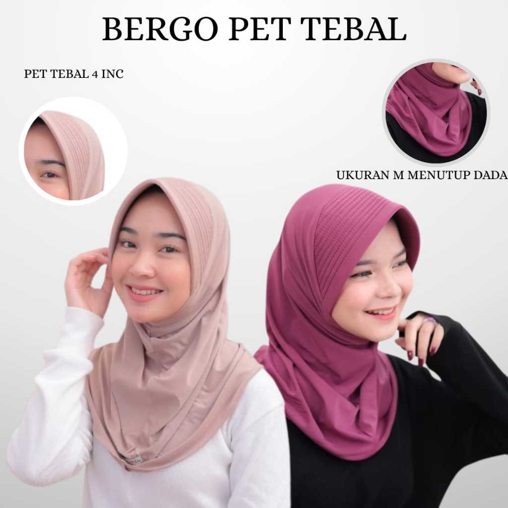 Hijab Sport Pet Tebal /Hijab sport / Bergo Instant/ Bergo Sekolah/ Kerudung Polos / Pet Tebal/