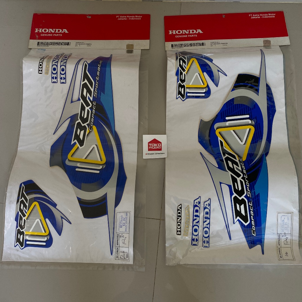 Stiker Striping Polet Beat Karbu Biru Tua 2010 2011 Original AHM