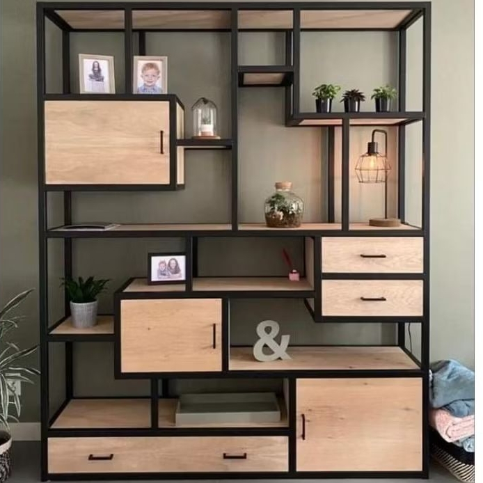 rak partisi minimalis industrial