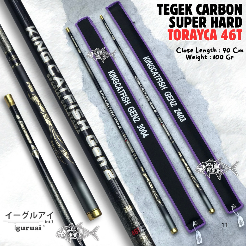 King Cat Fish Kcf Gen 2 Joran Tegek Carbon Kaku Super Hard 210 240 270 300 360 450 Cm Iguruai