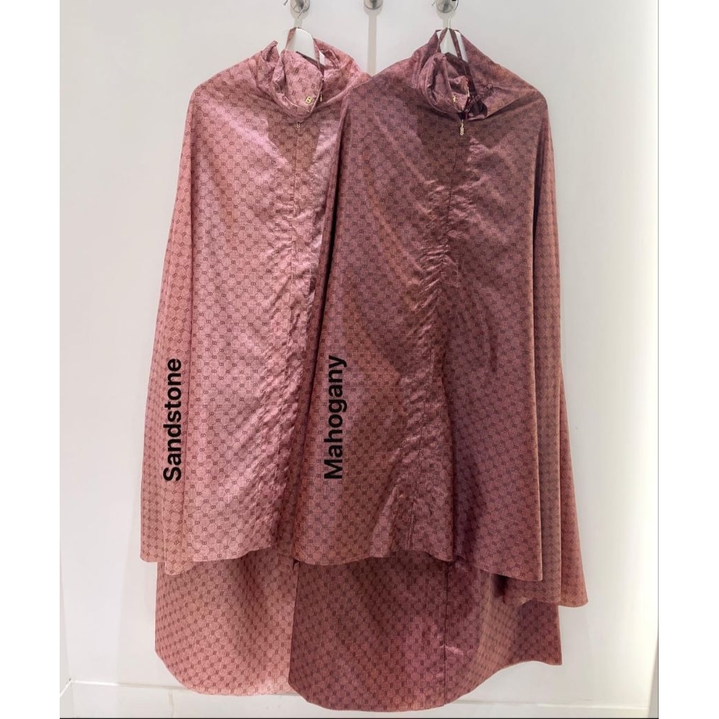 Monogram mini capsule prayer Robe Mukena travel Buttonscarves baru lengkap boks