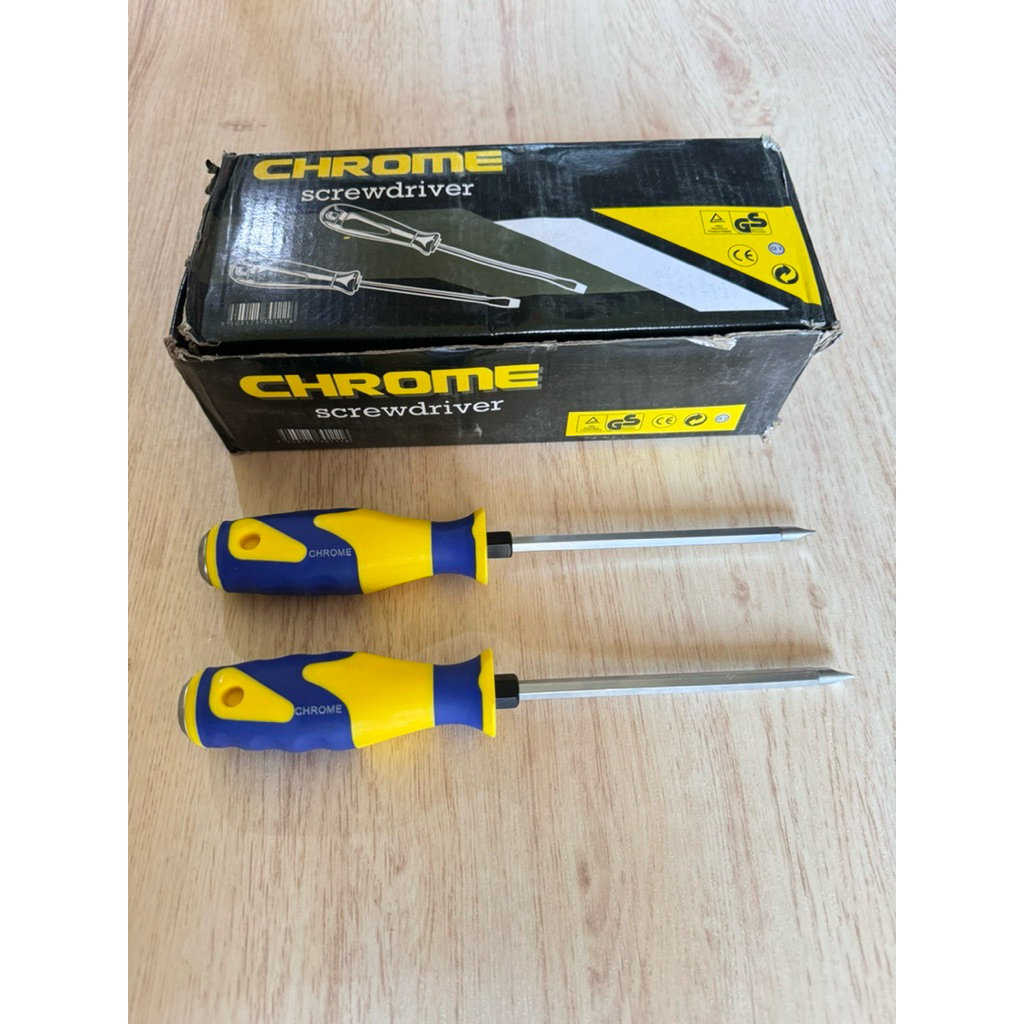 (1PACK:12PCS) Obeng bolak balik tembus CHROME 5" | Obeng bolak balik tembus PREMIUM