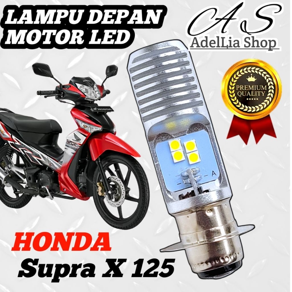 Lampu Depan Motor Honda Supra X 125 LED Putih Ac/Dc 12Volt Pengganti Dop/Bohlam Standart WrT19