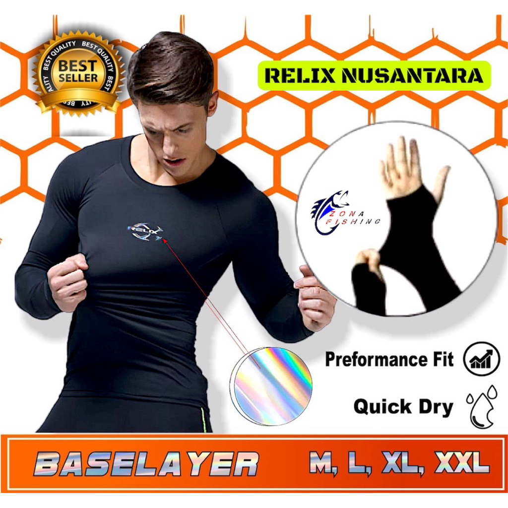 Menset Jersey Mancing Daiwa / Relix Nusantara Baselayer Bahan Hyget Balon Adem