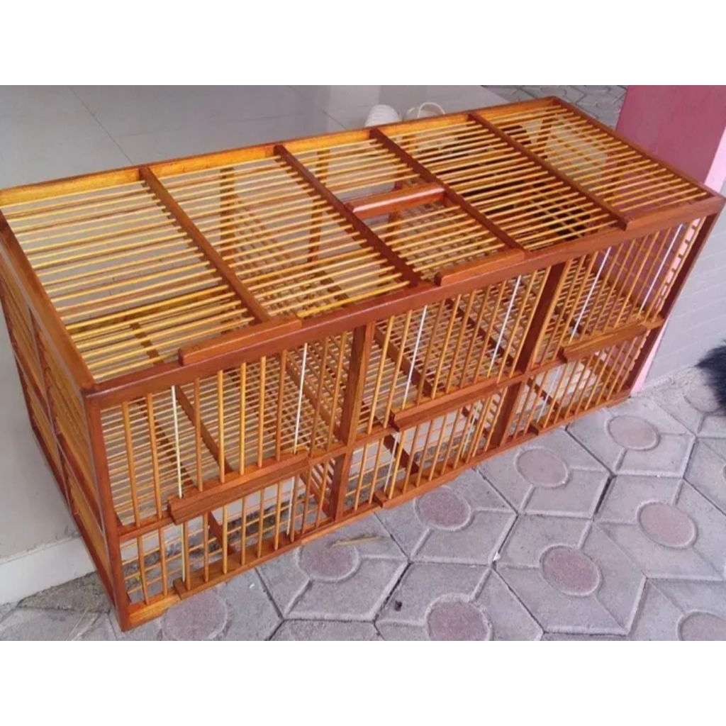 Dondang Merpati 6 Pintu Atau 3 Pasang Bahan Kayu Jati Ruji Bambu