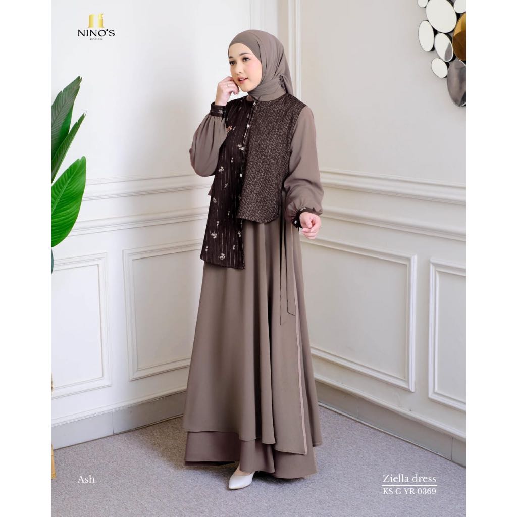 Ninos - Ziella dress by Ninos / Gamis Ninos original / ninos design / gamis kekinian /dress ninos
