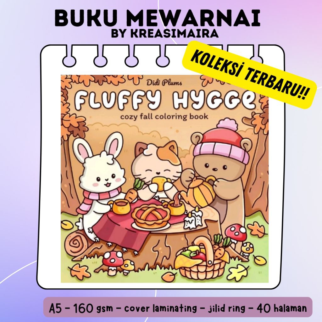 Buku mewarnai Fluffy Hygge