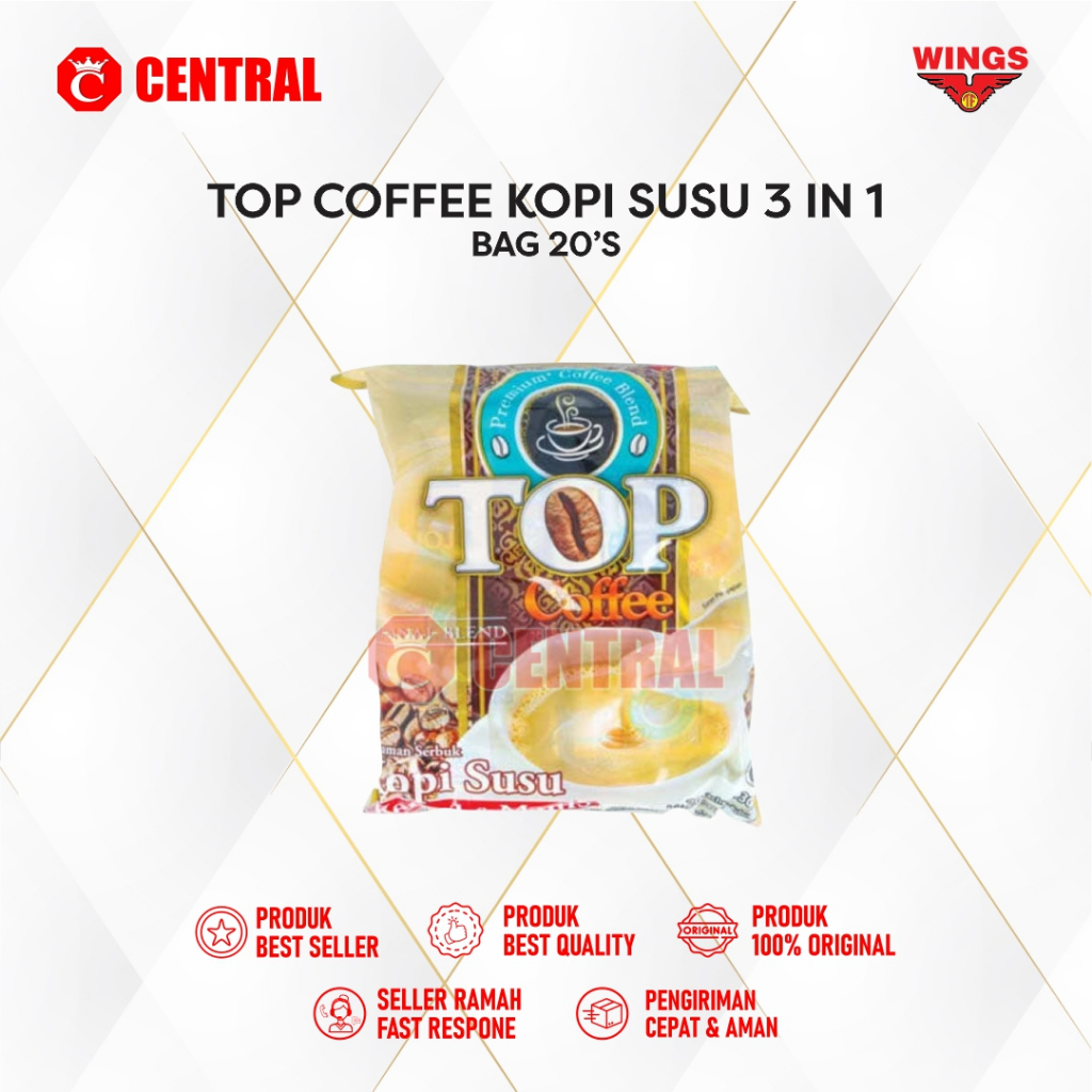 TOP COFFEE KOPI SUSU 3IN1 BAG ISI 20 SACHET