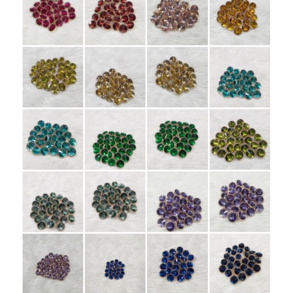 Kancing Jamur Kristal 12-13mm /Kancing Baju ( 2 Lusin 2 Warna )