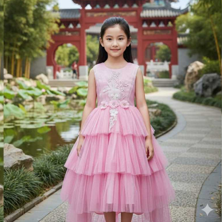 gaun pesta perempuan | gaun mewah | gaun pink | dress pesta anak perempuan | baju pesta anak | baju 