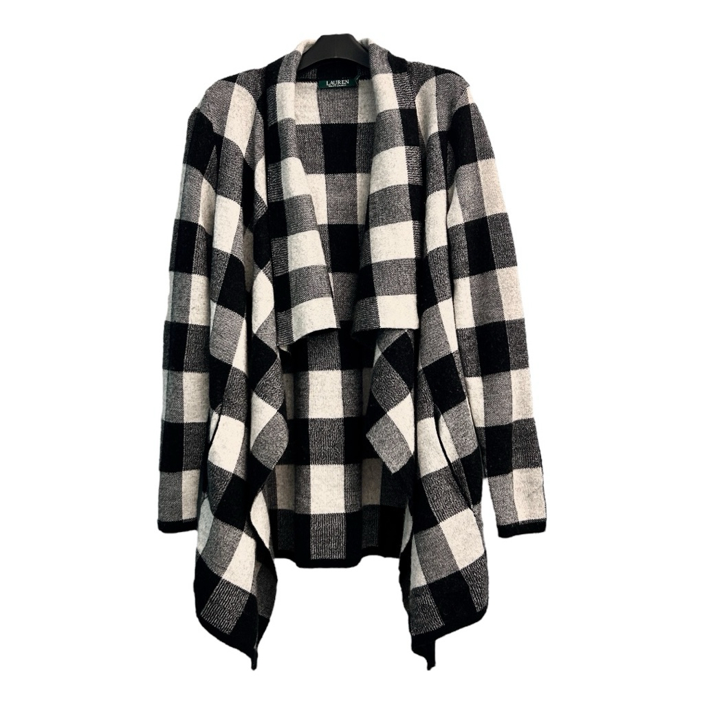 Lauren Ralph Lauren Buffalo Plaid Waterfall Cardigan Jacket