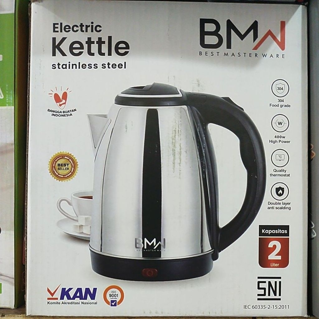 Teko Listrik BMW 2Liter Stainless Steel