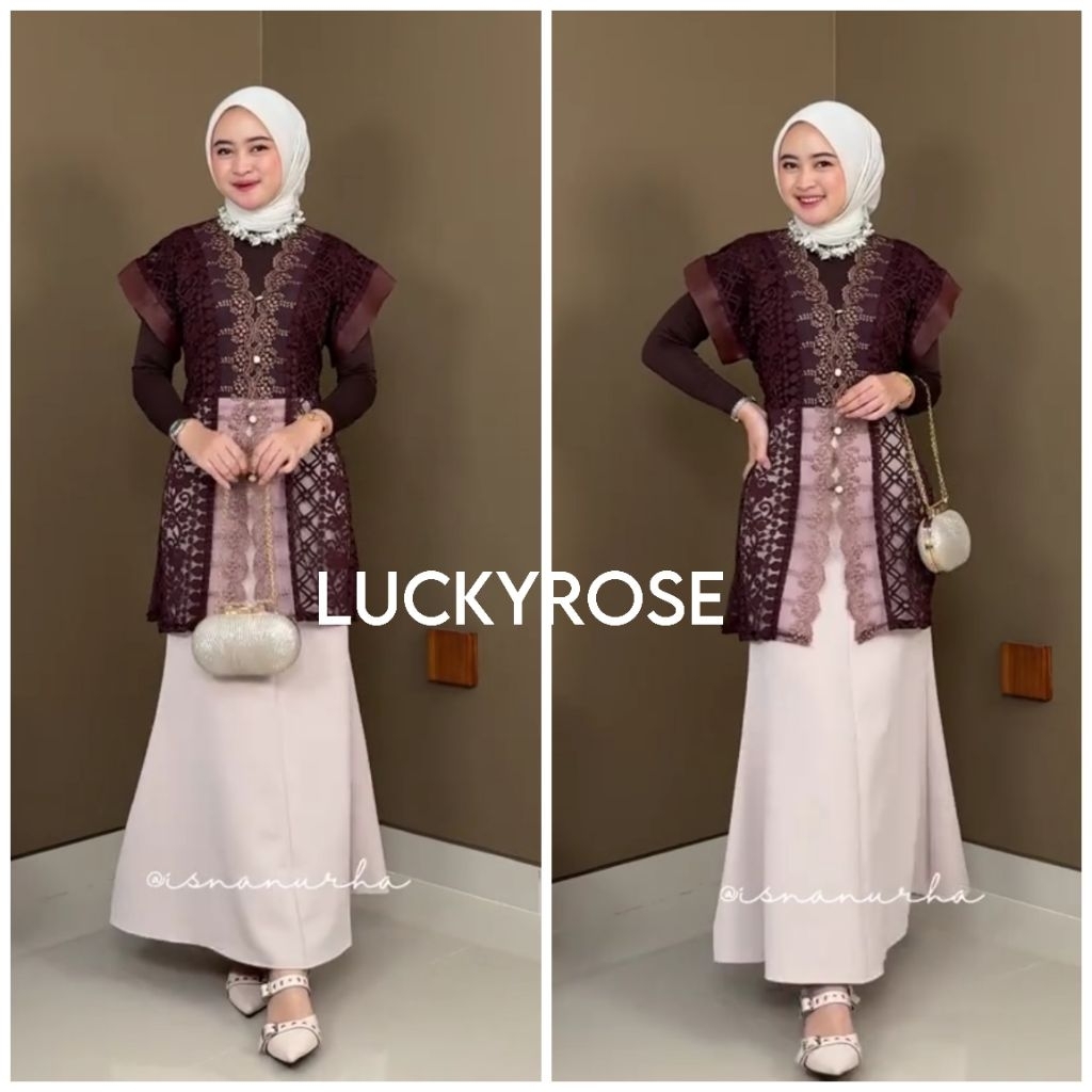 Ozora Outer Tunik Brukat Cardigan Brokat Lengan Pendek atasan outher brukat Outer Brokat Kondangan