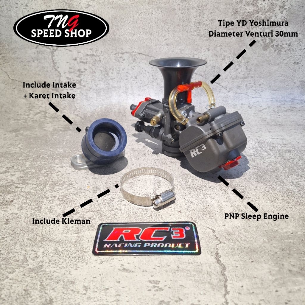 KARBURATOR KARBU KARBULATOR RC3 RACING TIPE YD YOSHIMURA UKURAN 30 UNIVERSAL TERMURAH TERBAGUS HIGH 