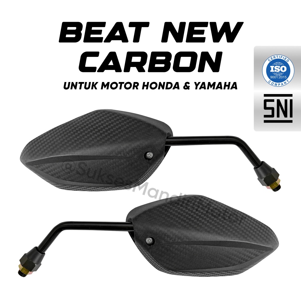 Spion Beat New / Spion Standar Motor Beat New 2022 Model Carbon / Kaca Spion Universal Motor Honda &