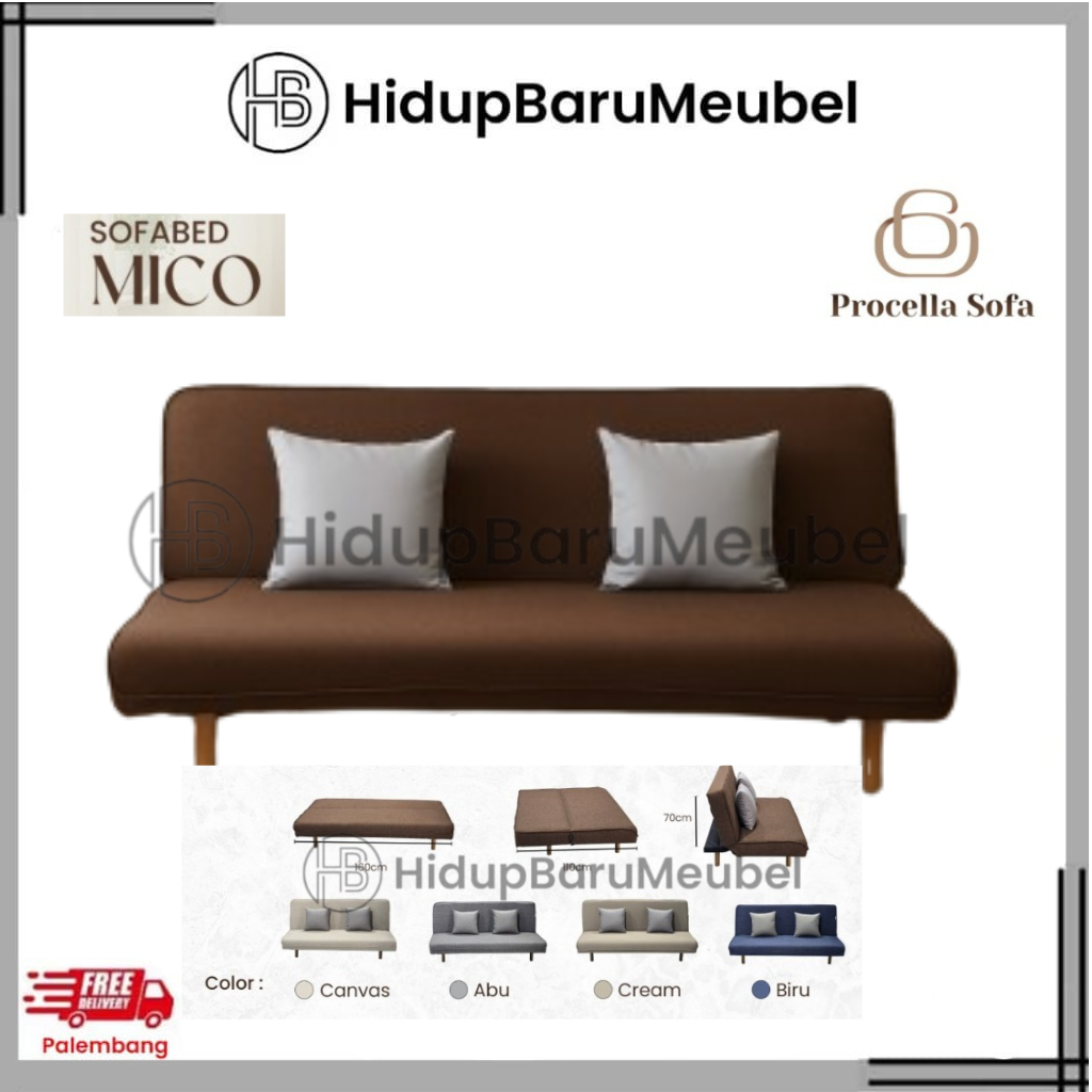 Sofa Bed Procella Mico / Sofabed lipat Miko empuk / Sofa ruang tamu minimalis / kursi Sofa Santai