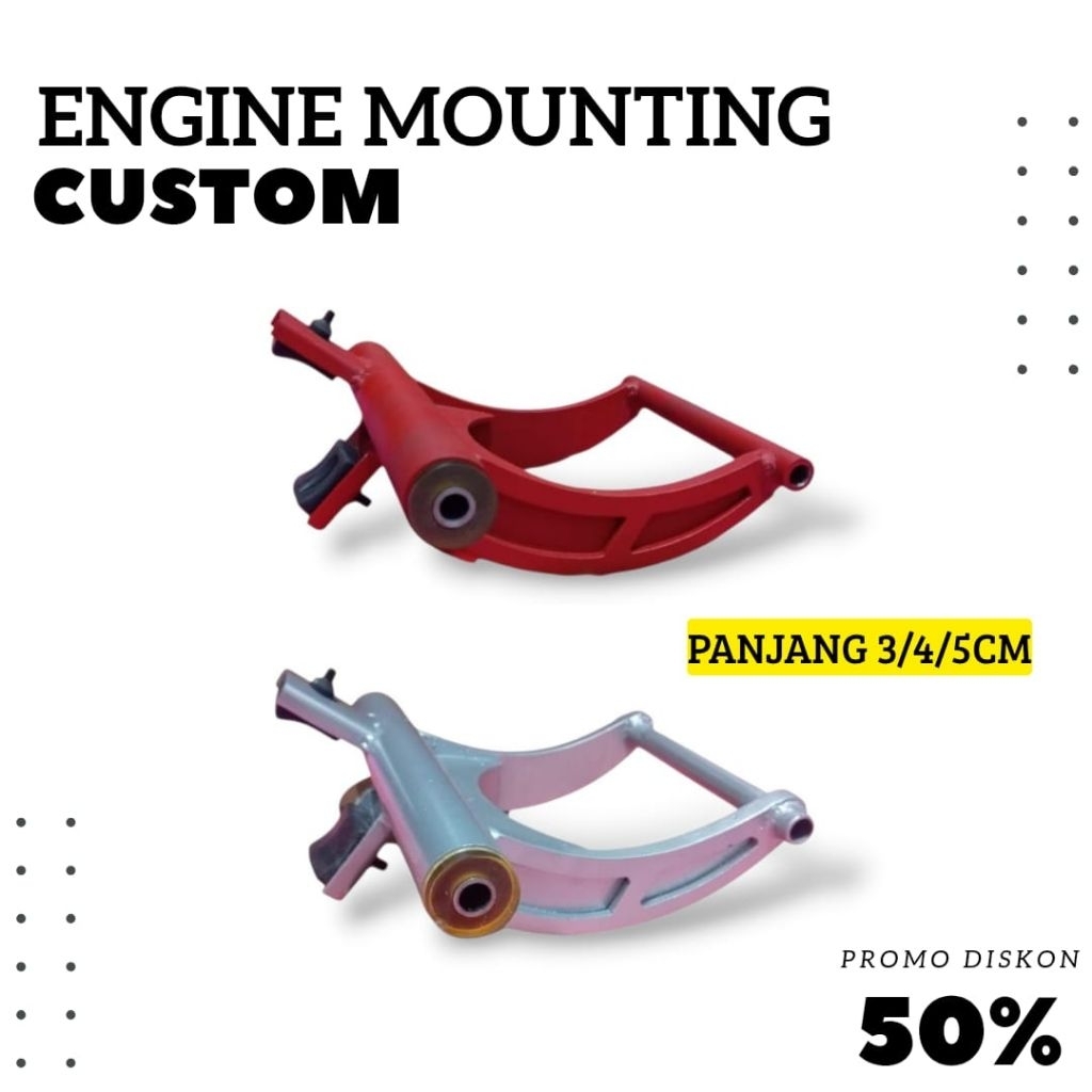 ENGINE MOUNTING CUSTOM PANJANG 3/4/5CM PNP BEAT FI SCOOPY FI VARIO 110 FI VARIO KZR SPACY FI BERGARA