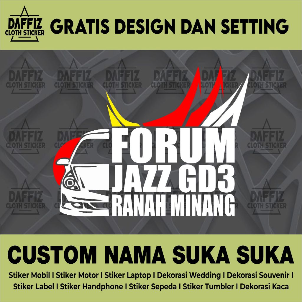 STIKER JAZZ GD3 CUSTOM