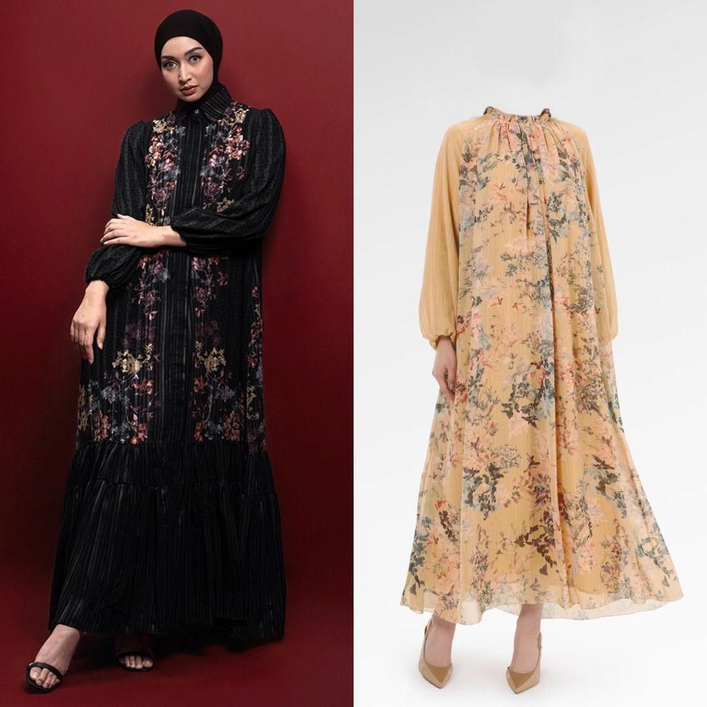 [baca deskripsi‼️] BENANG JARUM VIOLA SHIRT DRESS VIOLA DRESS MARIGOLD DRESS MAXI PRINT BUNGA