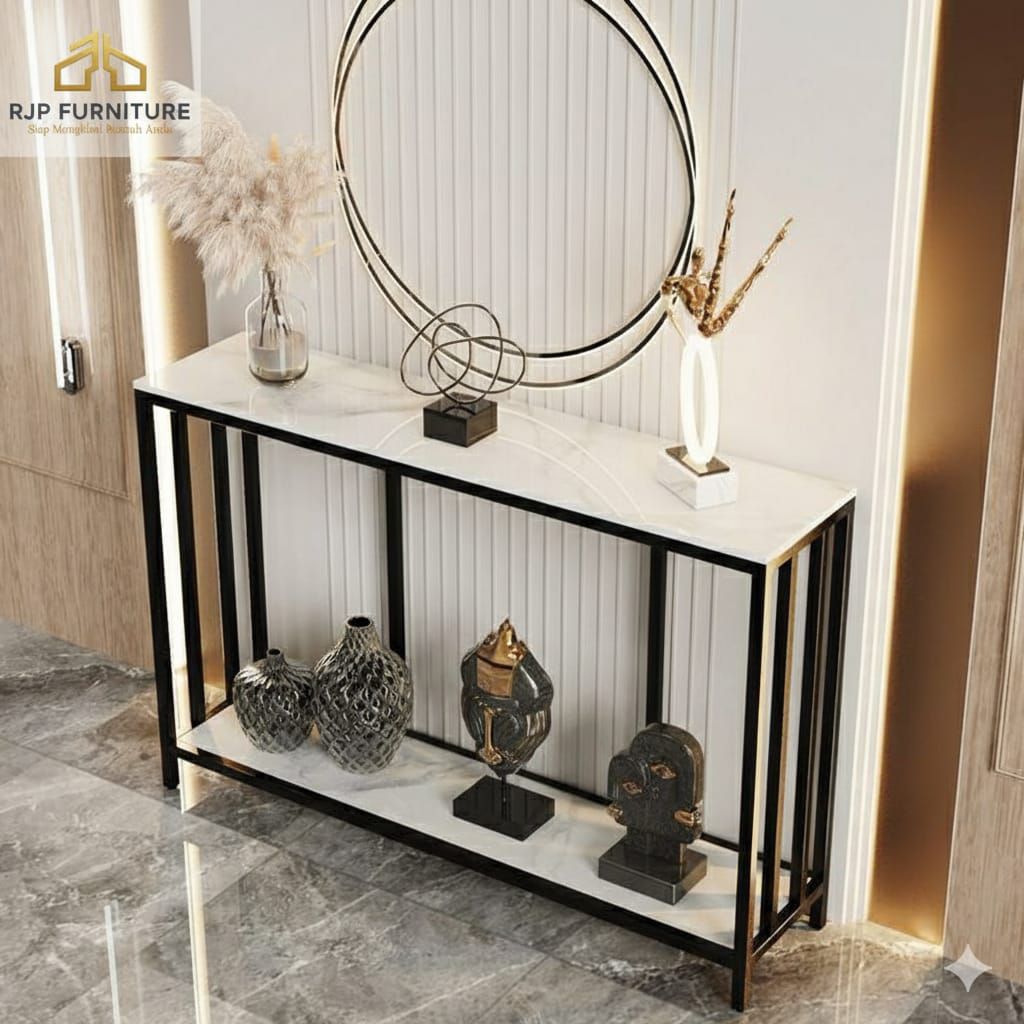 RJP FURNITURE Meja Console Minimalis Estetik Industrial-Amesis Konsol Meja Besi