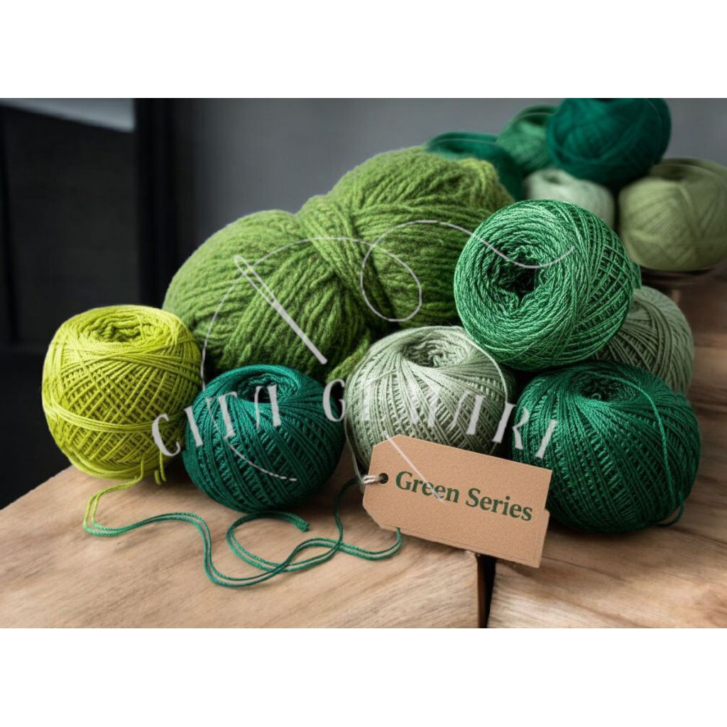 BENANG RAJUT POLY KILAP PILIH WARNA SERI HIJAU / BENANG RAJUT POLYESTER / BENANG RAJUT / RAJUT / BEN