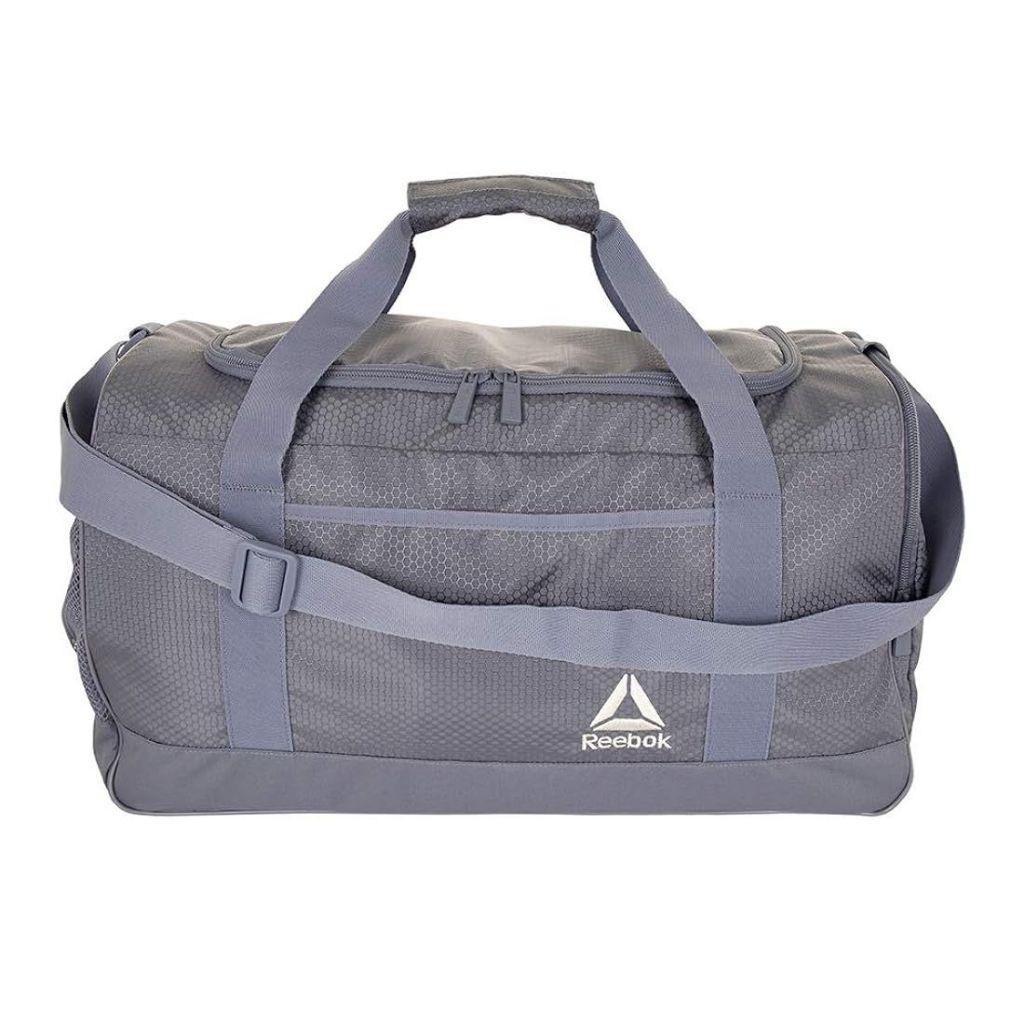 Reebok Garnet Large Gym Bag Unisex Sport Duffel Bag Heather Grey