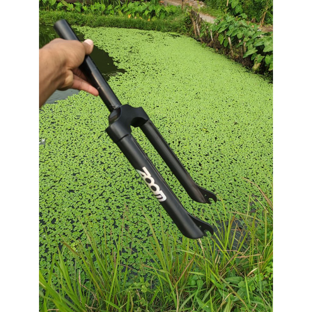 fork bmx zoom hitam doff custom steel