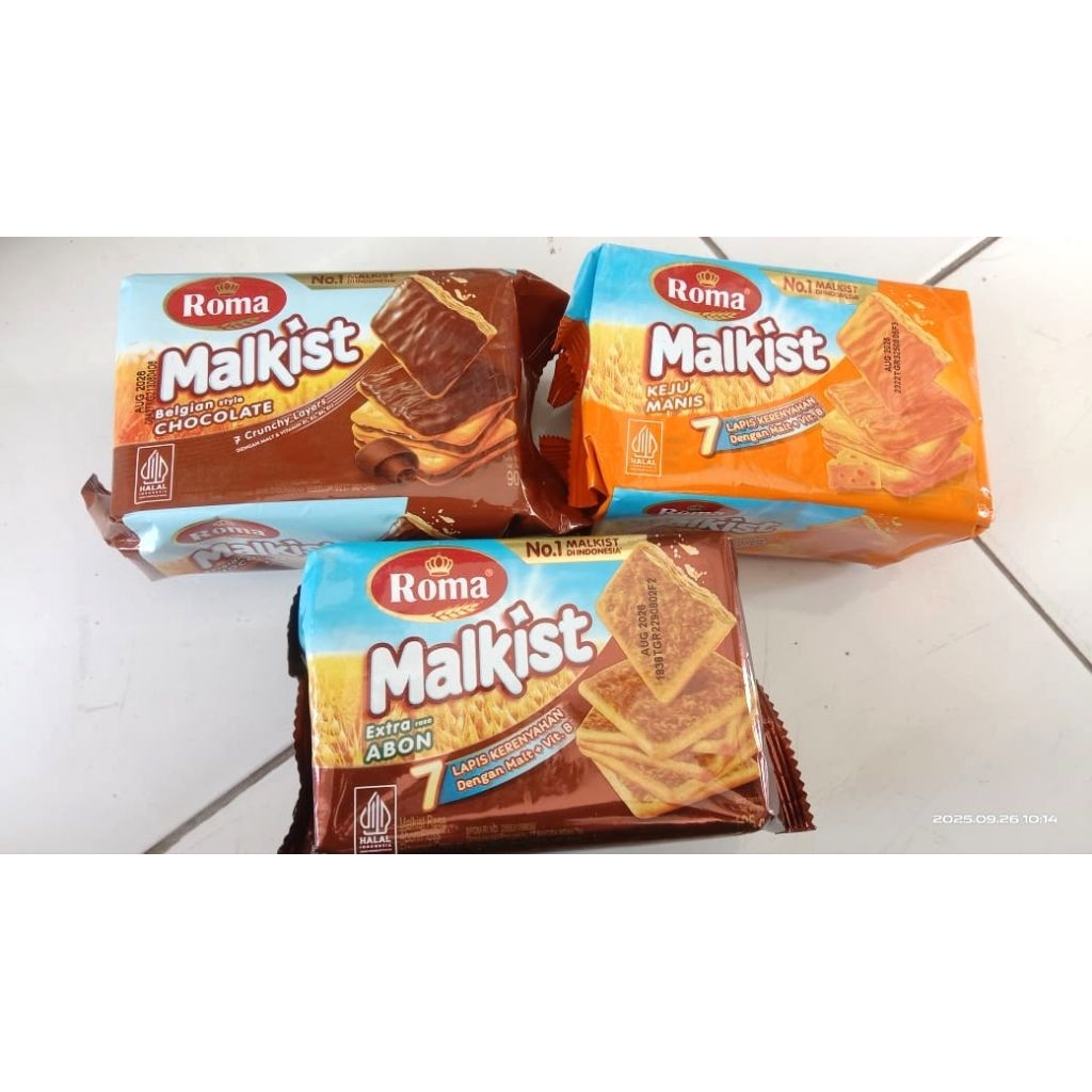 Malkist Roma rasa abon/coklat/keju