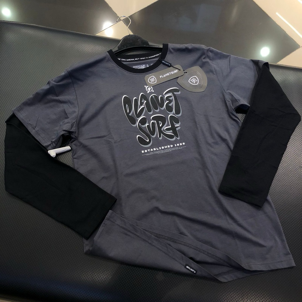 Kaos PlanetSurf Original Lengan Panjang Verbindmenlongtee Charcoal
