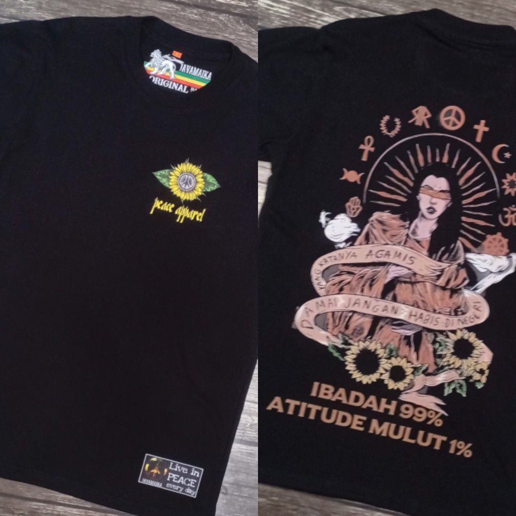 Kaos Peace Pluralisme Damai jangan Habis Di Negeri Yang Katanya Agamis Javamaika Roots Stuff Hitam